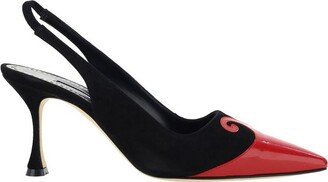 Zaborus Swirl Detailed Slingback Pumps