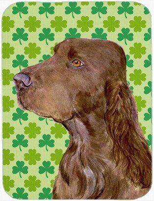 SS4456LCB 12 x 15 Field Spaniel St. Patricks Day Shamrock Portrait Glass Cutting Board