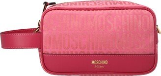 Logo-Jacquard Zipped Makeup Bag-AA