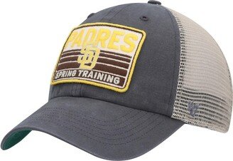 Men's Charcoal, Tan San Diego Padres Four Stroke Clean Up Trucker Snapback Hat - Charcoal, Tan
