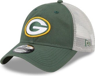 Men's Green, Natural Green Bay Packers Loyal 9TWENTY Trucker Snapback Hat - Green, Natural