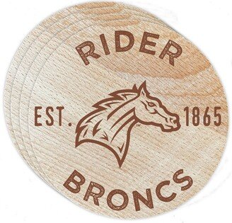 R & Imports Rider University Broncs Wood Coaster Engraved 4-Pack