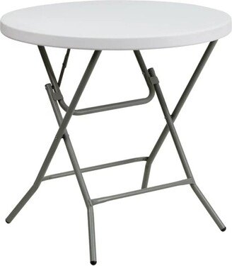 Ealdun Trade LLC 2.63-Foot Round Granite White Plastic Folding Table