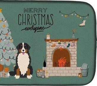 14 in x 21 in Bernese Mountain Dog Christmas Everyone Dish Drying Mat