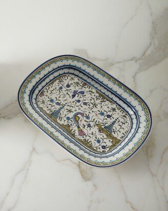 Blue and Green Pavoes Rectangular Platter