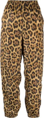 Leopard-Print Tapered-Leg Trousers