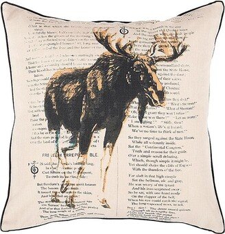 Moose Pattern Rustic 22-inch Decorative Pillow