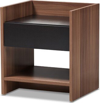 Vanda Modern and Contemporary Two - Tone Wood 1 - Drawer Nightstand - Brown