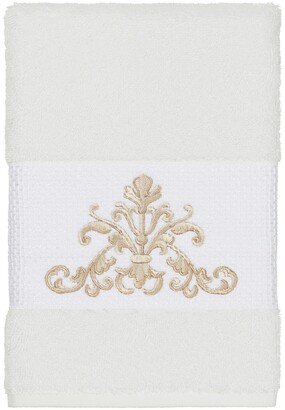 Scarlet Embellished Hand Towel - White