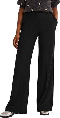 Wide Leg Wool-Blend Flared Trouser