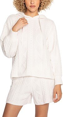 Long Sleeve Cable Knit Sweater Shorts Pajama Set