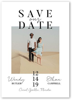 Save The Date Cards: Modish Date Save The Date, White, 5X7, Matte, Signature Smooth Cardstock, Square