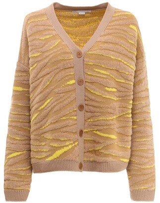 Patterned V-Neck Cardigan-AA