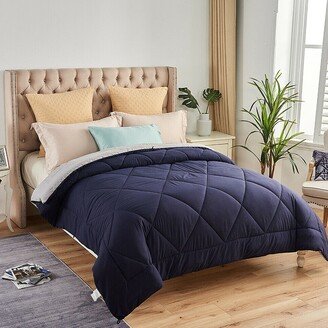 Snake River DÃ©cor Ultra Soft Premium Down Alternative Reversible Comforter Queen Navy