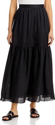 Lunetta Womens Tiered Long Maxi Skirt