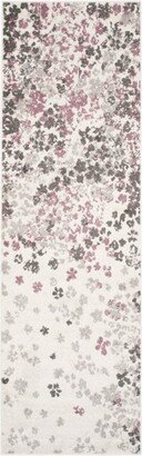 2'6x12' Floral Runner Rug Ivory/Purple