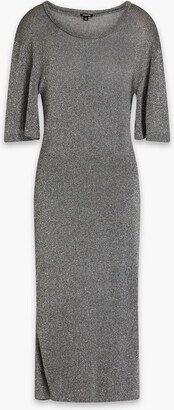 Cutout metallic knitted midi dress