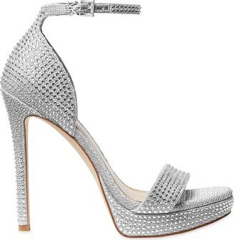 Jordyn 121MM Metallic Crystal-Embellished Platform Sandals