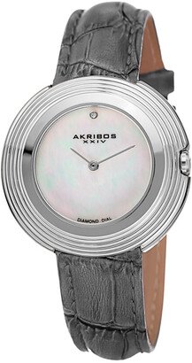 Women's Leather Diamond Watch-AE