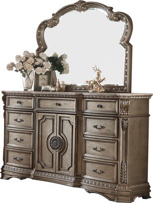 Northville Dresser w/Marble Top, Antique Champagne