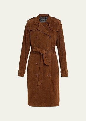 Suede Belted Trench Coat