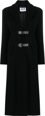 Buckle-Fastening Wool-Blend Peacoat