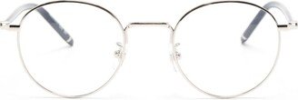 Logo-Plaque Round-Frame Glasses-AC