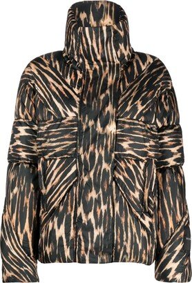 Leopard-Print Puffer Jacket