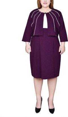 Plus Size 3/4 Sleeve Jacket and Dress