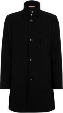Slim-fit coat in a wool blend-AA