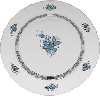 Chinese Bouquet Turquoise & Platinum Dinner Plate