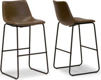 Adan Faux Leather Iron Frame Bar Stool