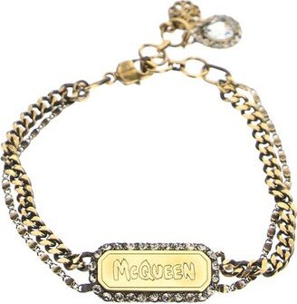 Logo Engraved Double Chain Bracelet