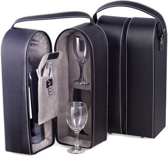 Black Leather Wine Caddy