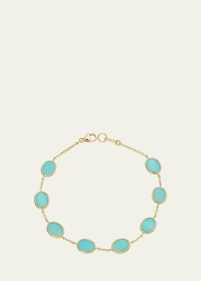 18k Polished Rock Candy Confetti Bracelet in Turquoise