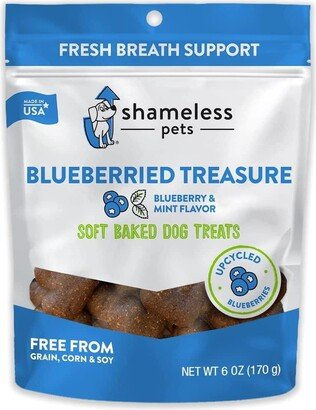 Shameless Pets Soft-Baked Dog Treats | Clean, Natural, Grain-Free Dog Biscuits | Made w/Upcycled Ingredients in Usa | Blueberried Treasure | 6oz, Case