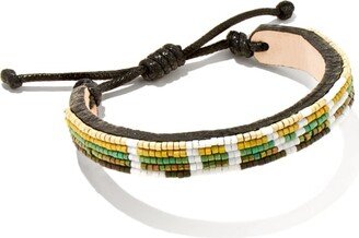 Love Beaded Friendship Bracelet in Olive Ombre Mix