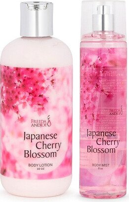 Freida and Joe Japanese Cherry Blossom Fragrance Body Lotion and Body Mist Spray Set