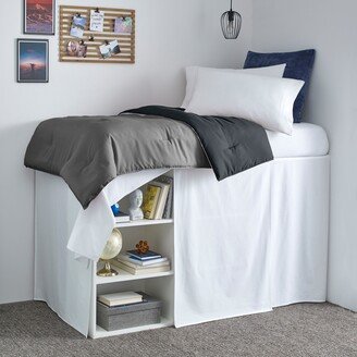 Solid White Twin Xl Dorm Bedskirt-AA