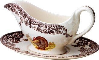 Woodland Turkey Gravy Boat & Stand