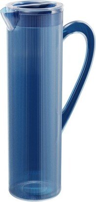 Acrylic Water Pitcher with Lid, 50-Ounces Iced Tea Pitcher for Fridge, Indigo Blue Tall Jug