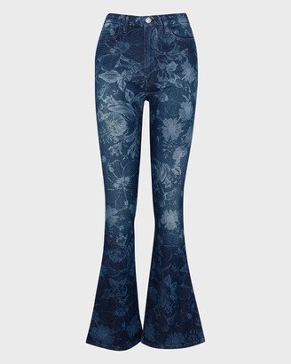 Ultra High Rise Skinny Bootcut In Fairytale Floral Indigo