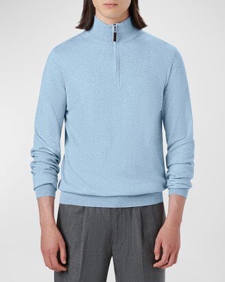 Men's Melange Quarter-Zip Sweater