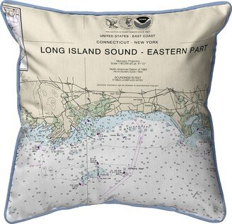 Betsy Drake Long Island Sound, NY Nautical Map Pillow 18x18