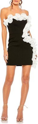 Ruffle Detail Strapless Body-Con Cocktail Dress