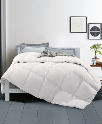 Medium Weight White Goose Feather and Down Comforter with Duvet Tabs, King