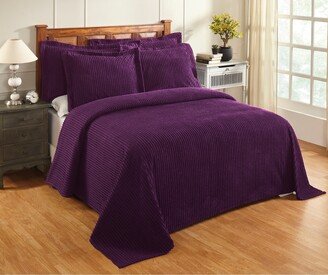 Jullian Solid Stripes Design Bedspread 100% Cotton Tufted Chenille