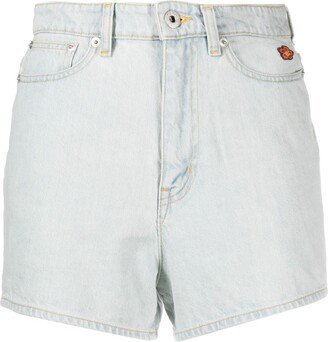 High-Rise Denim Shorts-AE