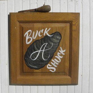 Seafood Oyster Sign Hand Painted | Buck A Shuck |Art Decor| Decor Gift Art Shell Bar