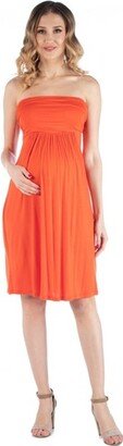 24seven Comfort Apparel Strapless Mini Masternity Dress-Orange-XL